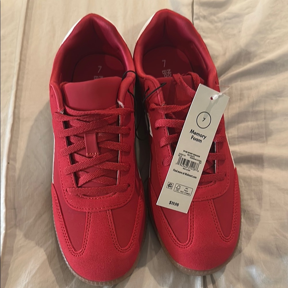 Red Memory Foam Sneakers
